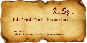 Körmöndi Szabolcs névjegykártya