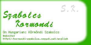 szabolcs kormondi business card