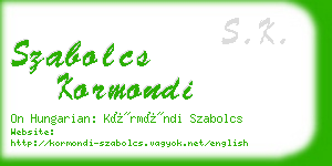 szabolcs kormondi business card